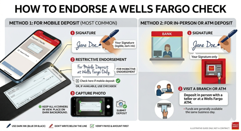 How to endorse wells fargo check